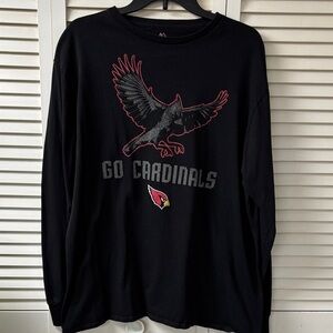 Majestic Black Long Sleeve Tee with Red and Gray Design